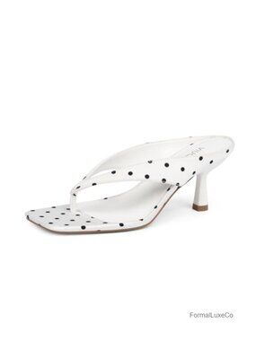 Kitten Heels Flip Flops Slip On Open Toe Low Heels Thong Square Slide Heeled
